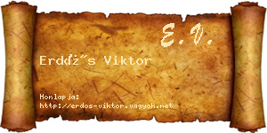 Erdős Viktor névjegykártya